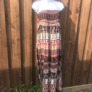 Anthropologie blue bird dress size L 100% cotton